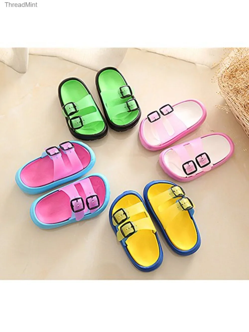 Kids Toddler Summer Slide Sandals Non-Slip Adjustable Buckle Water Shoes